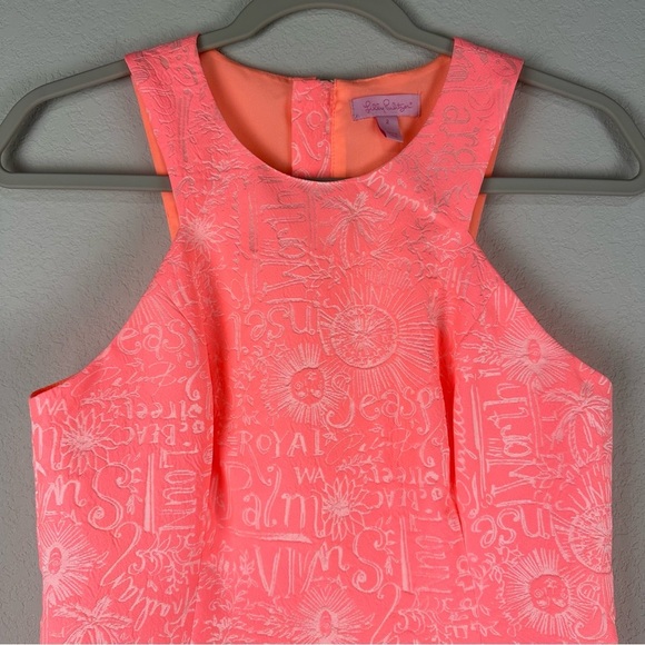 Lilly Pulitzer Pink Peach Word on the Street Liana Jacquard Sheath Dress Size 2 - Picture 2 of 7